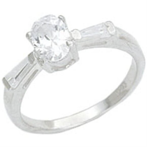 Vintage Sterling Silver Engagement Ring Size 6 Cubic Zirconia Solitaire 925 - Picture 4 of 11